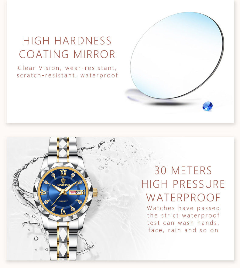 ELEGANT GOLD WHITE WOMEN WATCH