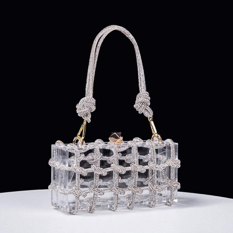 SILVER CRYSTAL HANDBAG