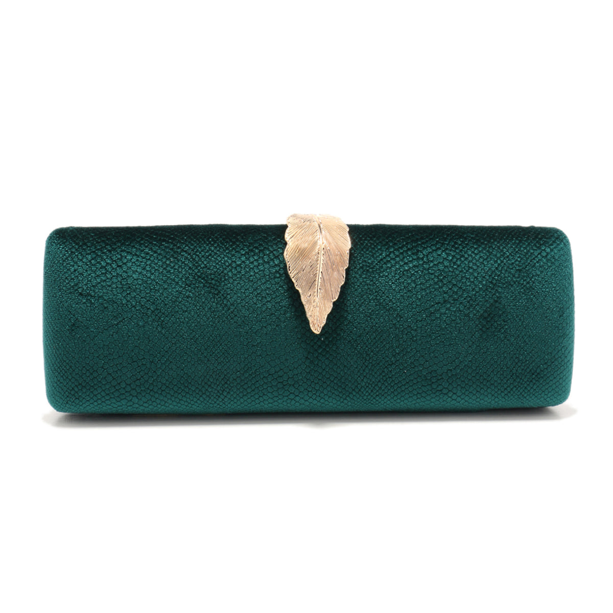 GOLD LEAF GREEN VELVET CLUTCH