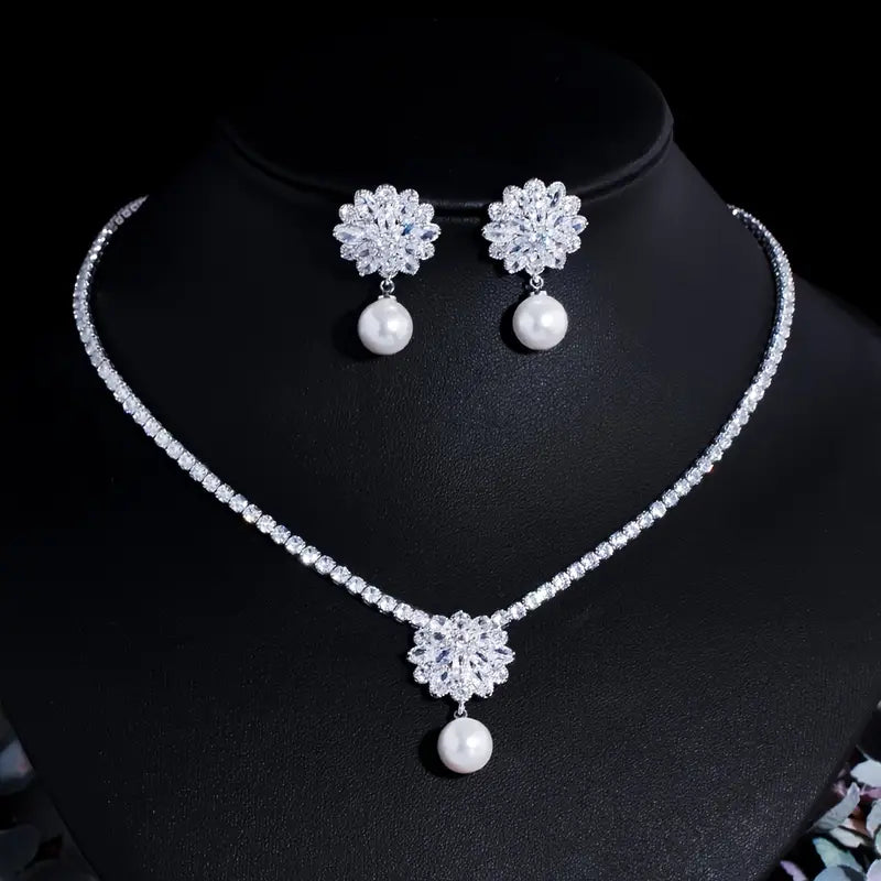 PEARL FLOWER NECKLACE SET