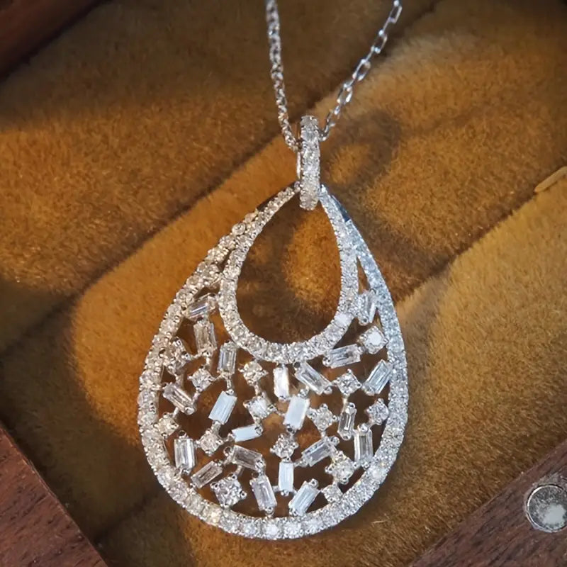 DROP SILVER PENDANT(Chain included)