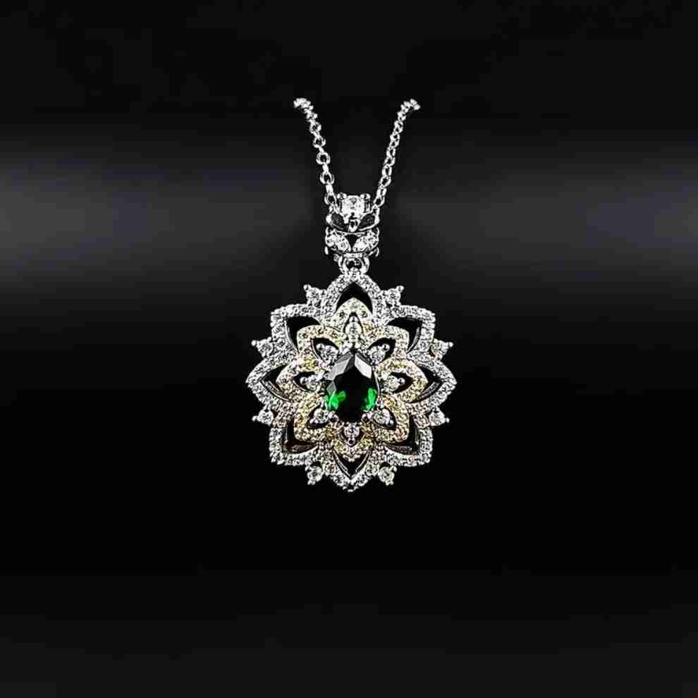 LUMINOUS GREEN ZIRCON PENDANT (Chain included)