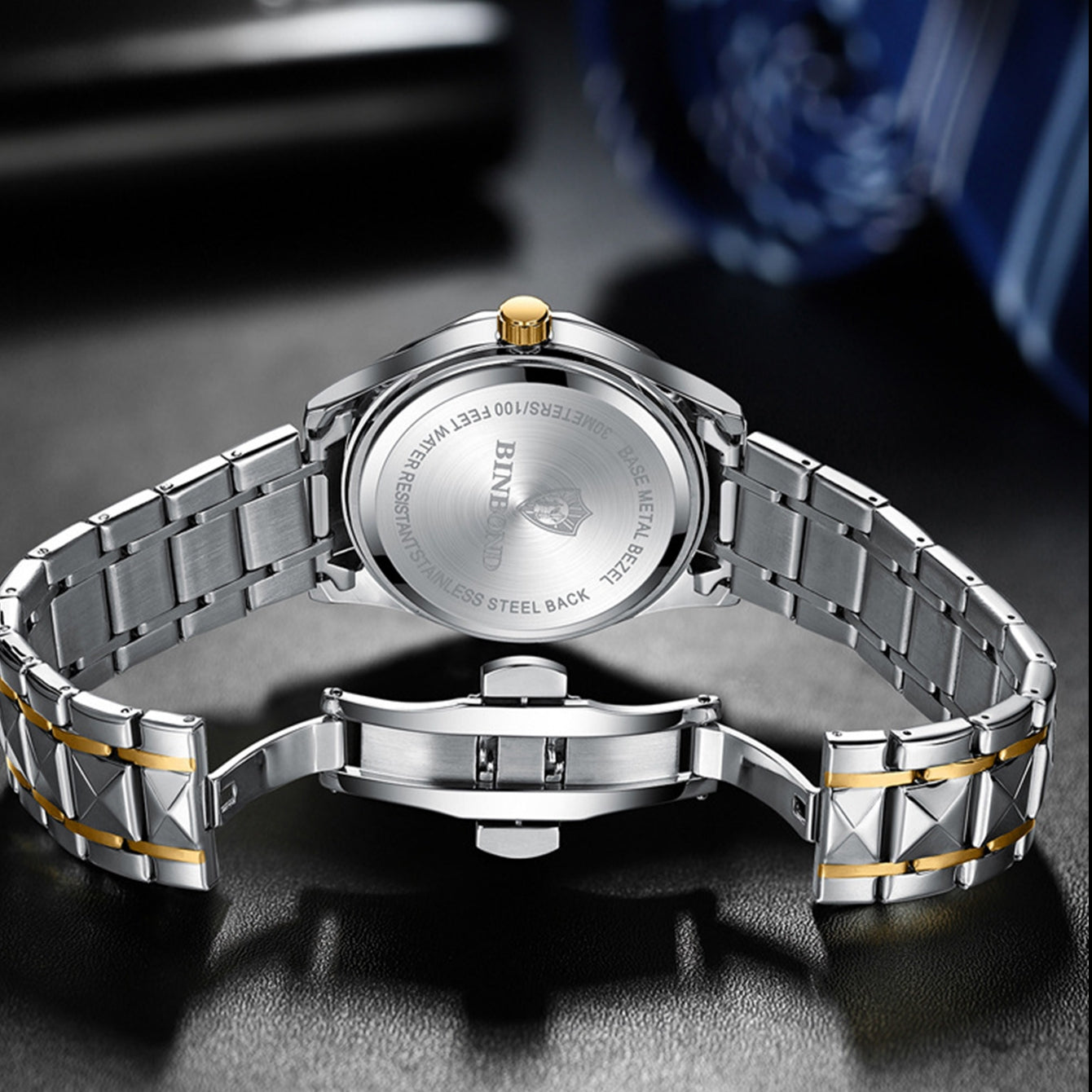 ELEGANT GOLD BLUE WOMEN WATCH