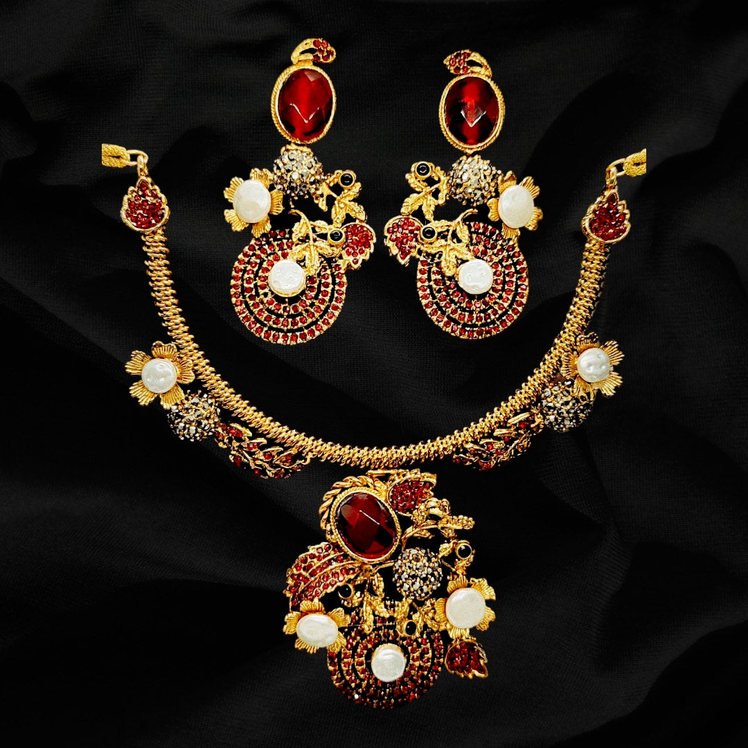 TURKISH LUXURY RED NECKLACE SET