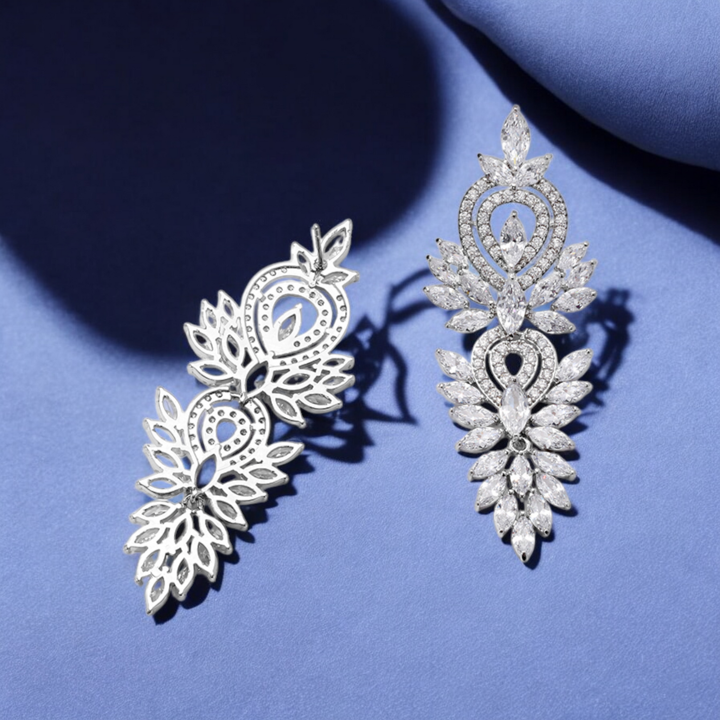 DIAMOND CUT LEAF EARRINGS