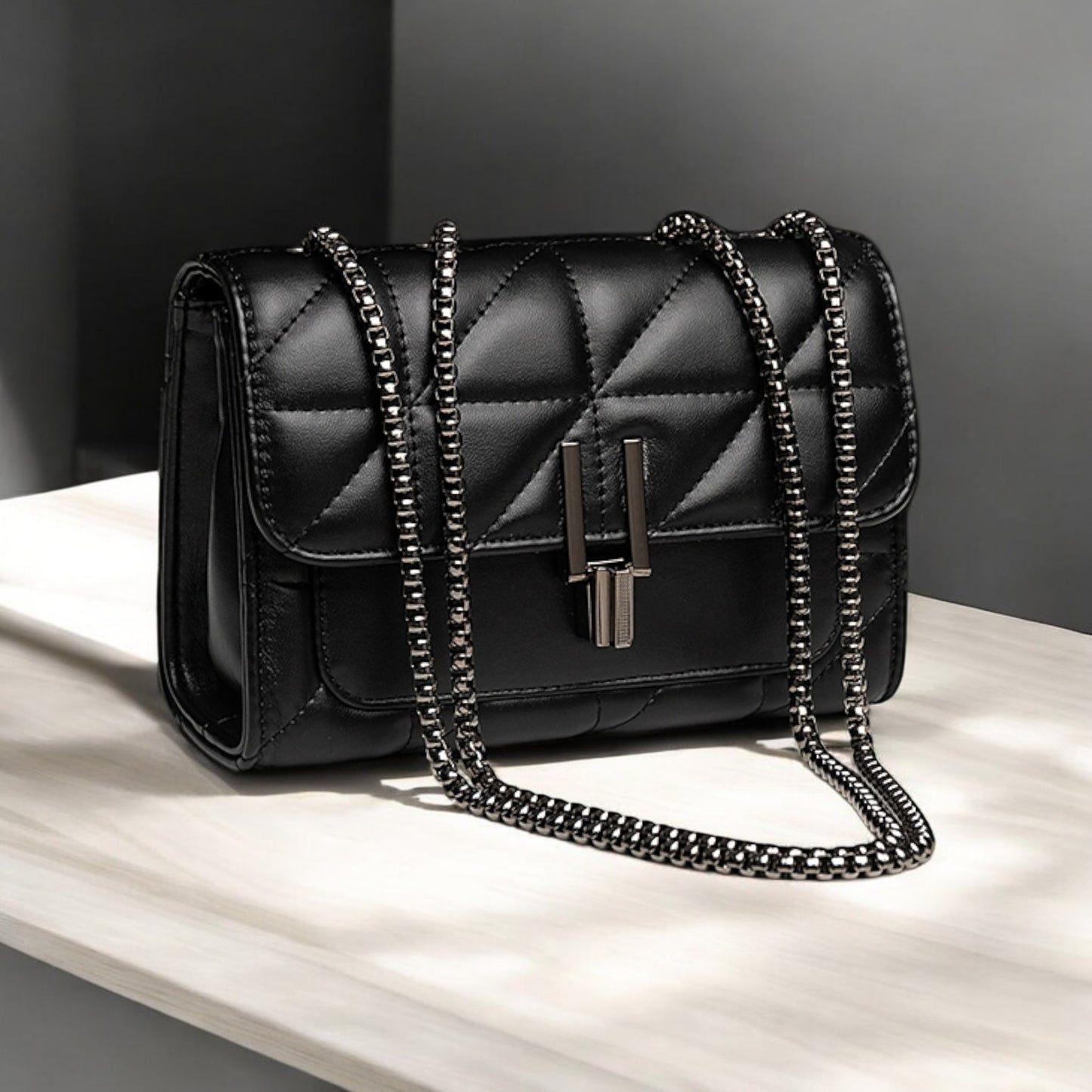 DIAGONAL BLACK BAG