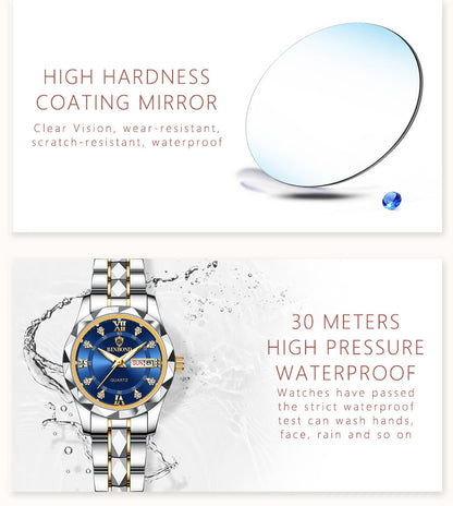 ELEGANT GOLD WHITE WOMEN WATCH
