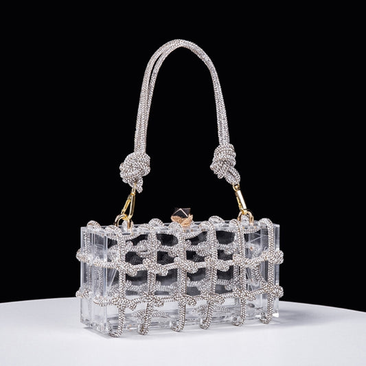 SILVER CRYSTAL HANDBAG
