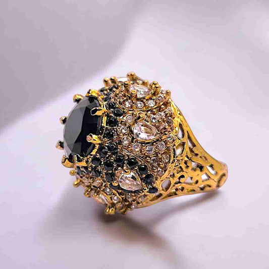 TURKISH ROUND BLACK RING