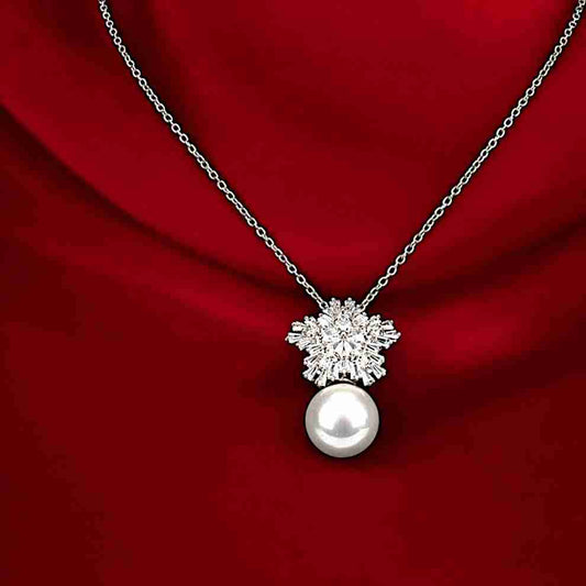 FLOWER PEARL PENDANT (Chain included)
