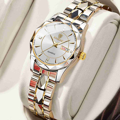 ELEGANT GOLD WHITE WOMEN WATCH