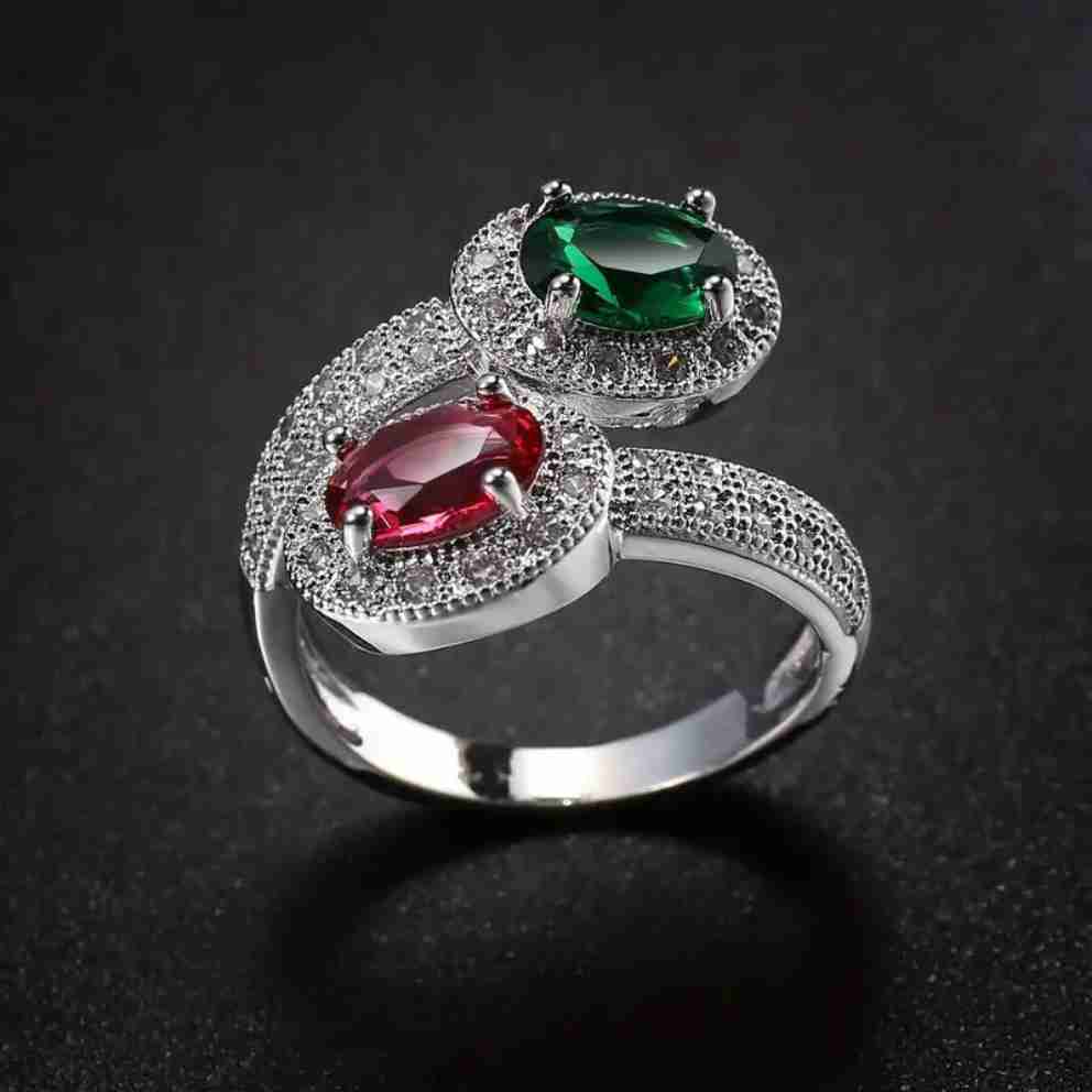 BOHO RED & GREEN RING