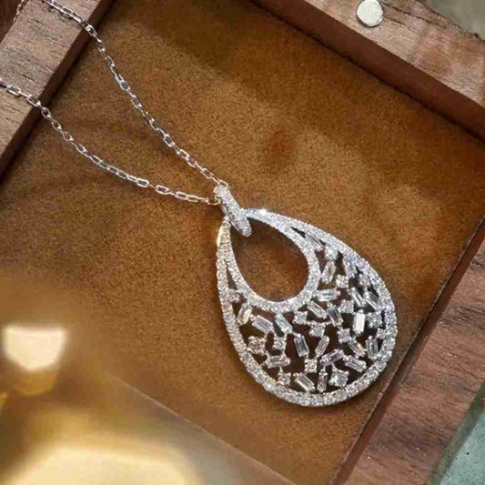DROP SILVER PENDANT(Chain included)