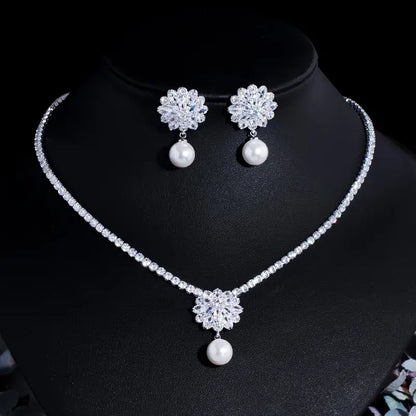 PEARL FLOWER NECKLACE SET