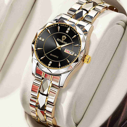 ELEGANT GOLD BLACK WOMEN WATCH