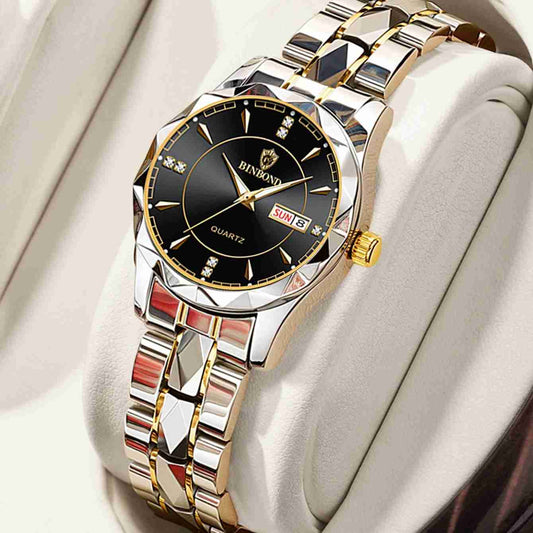 ELEGANT GOLD BLACK WOMEN WATCH