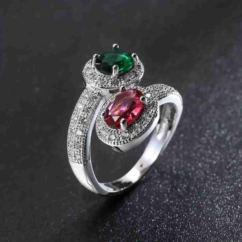 BOHO RED & GREEN RING