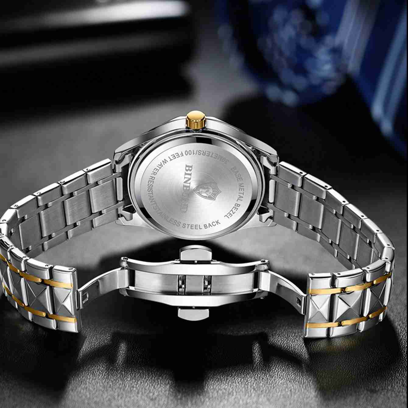 ELEGANT GOLD BLACK WOMEN WATCH