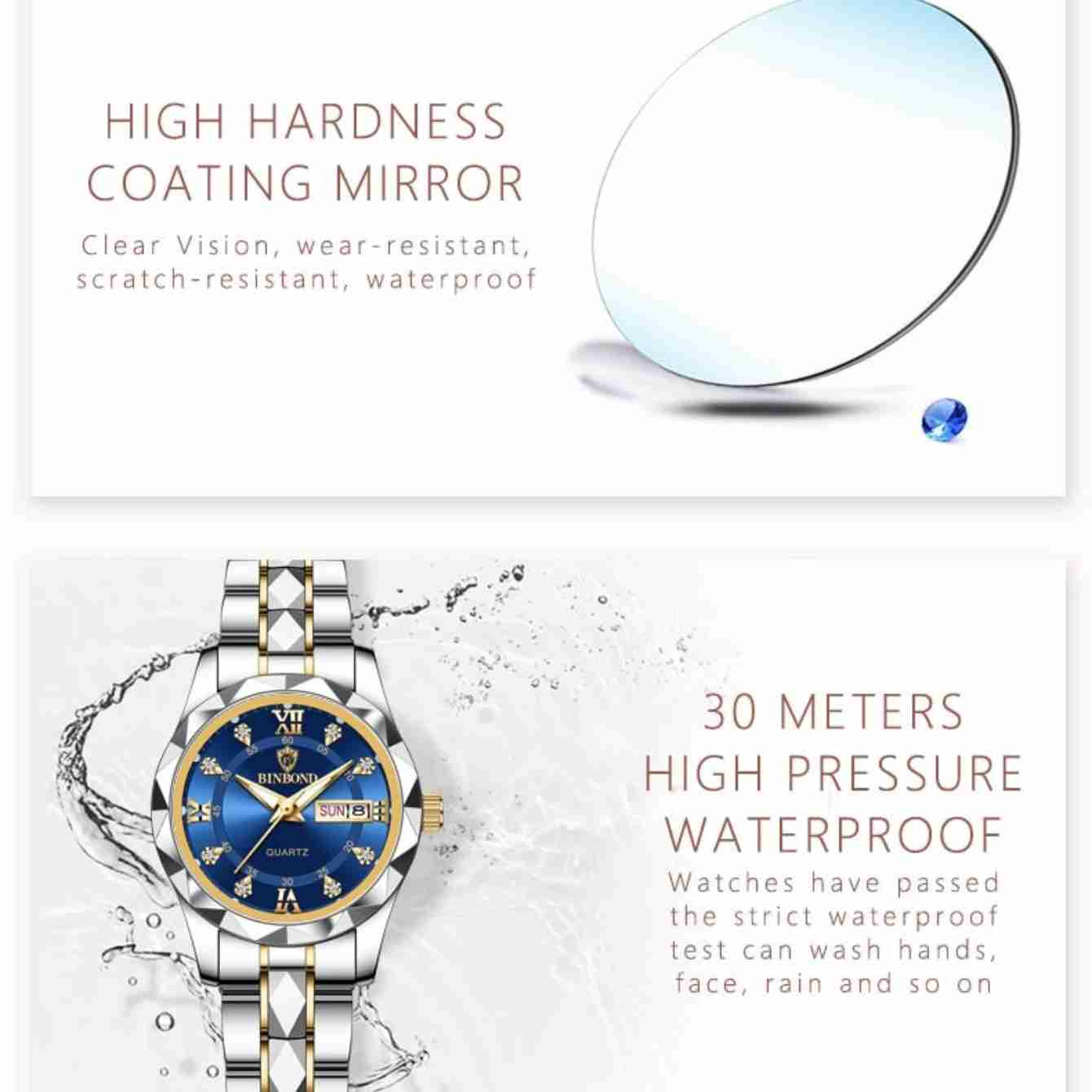 ELEGANT GOLD BLUE WOMEN WATCH