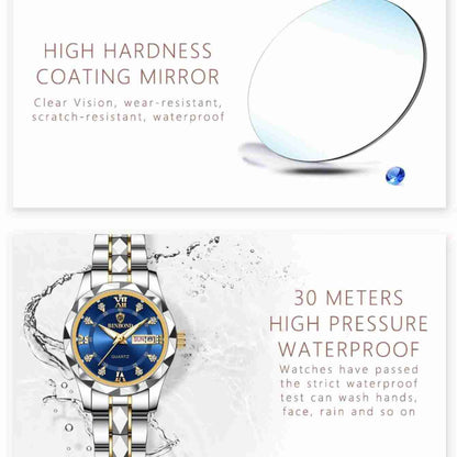 ELEGANT GOLD BLUE WOMEN WATCH