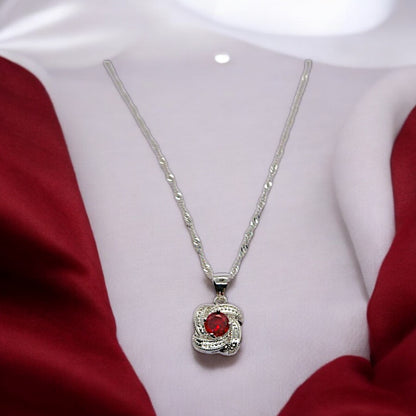 PAVE RED PENDANT (Chain included)