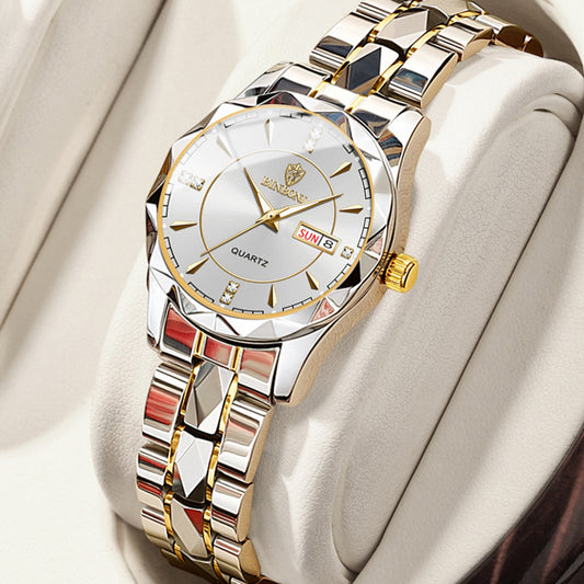 ELEGANT GOLD WHITE WOMEN WATCH