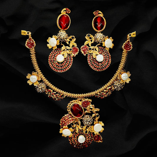 TURKISH LUXURY RED NECKLACE SET