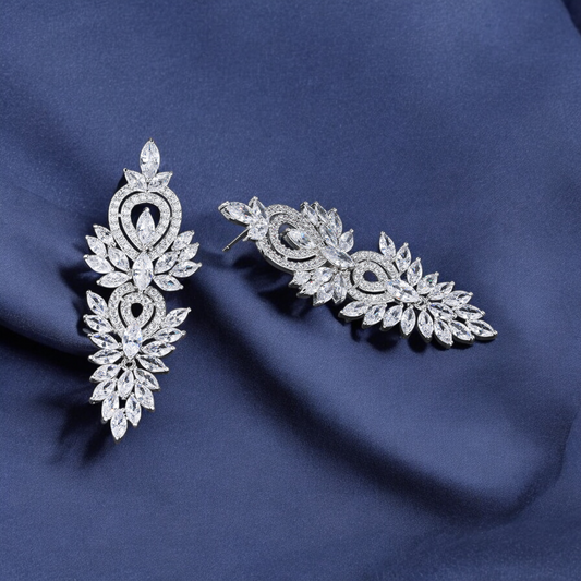 DIAMOND CUT LEAF EARRINGS