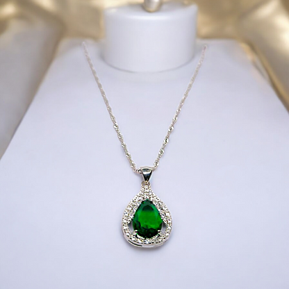 GREEN DROP PENDANT (Chain included)