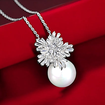 FLOWER PEARL PENDANT (Chain included)