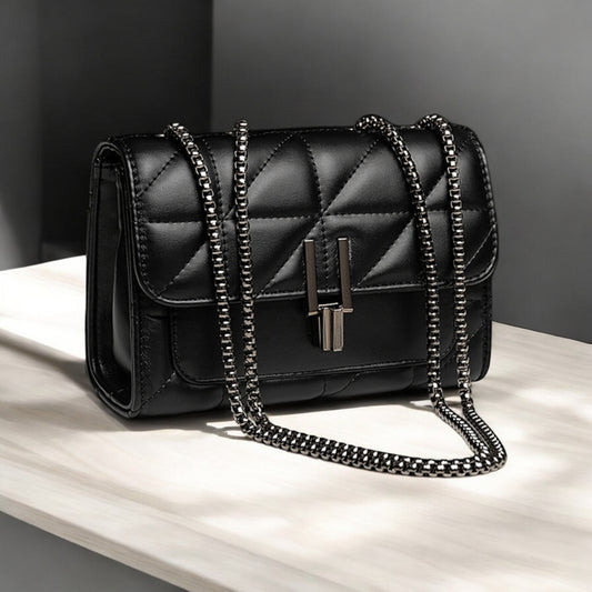 BLACK CROSS DIAGONAL SHOULDER BAG