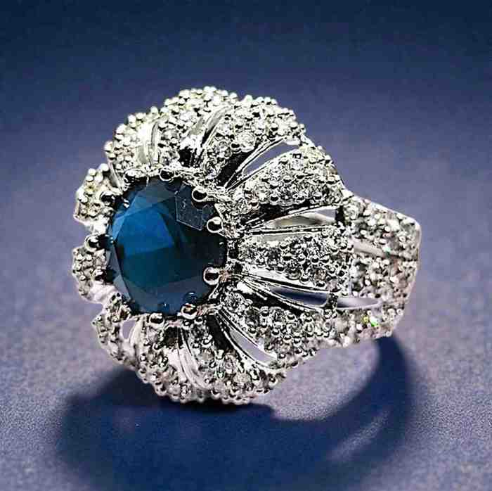 FLOWER BLUE RING