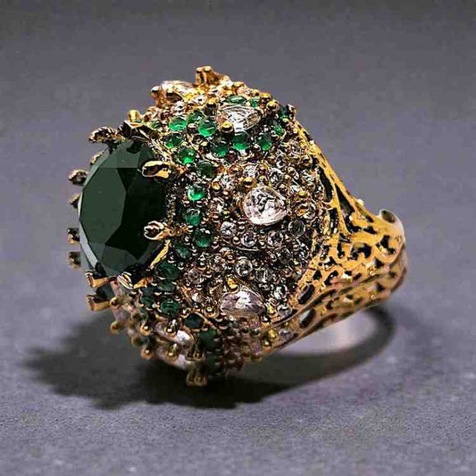 TURKISH ROUND GREEN RING