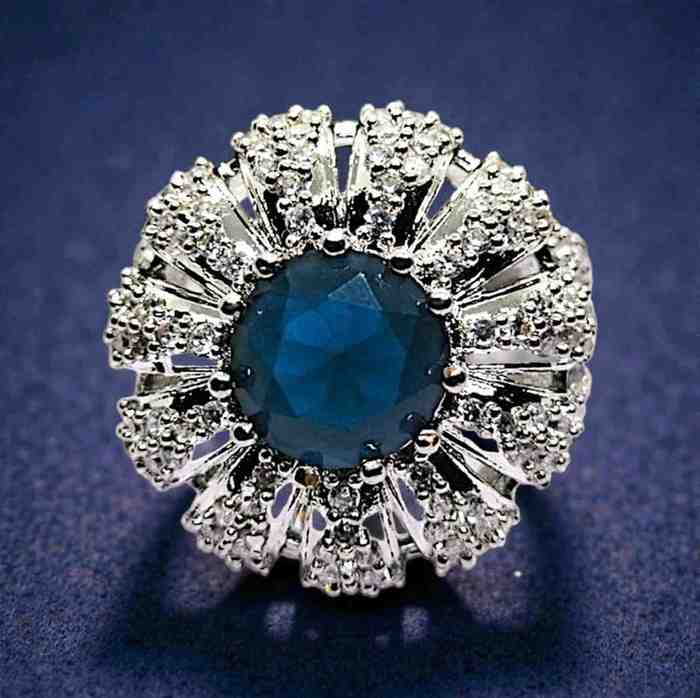 FLOWER BLUE RING