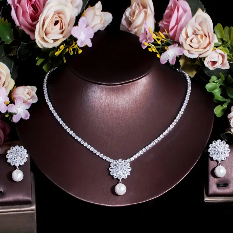 PEARL FLOWER NECKLACE SET