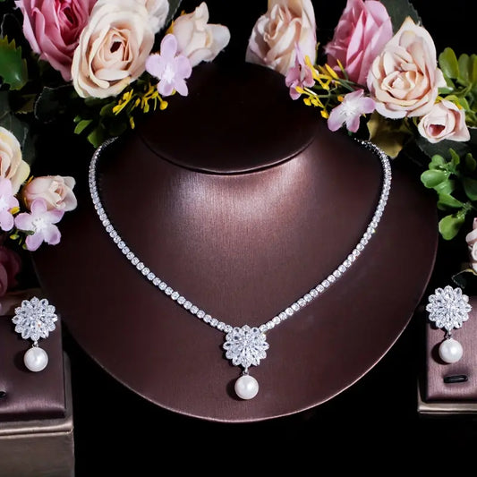 PEARL FLOWER NECKLACE SET
